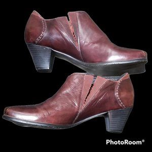 CANAL GRANDE Oxblood Leather Ankle Boots (Size 8)
